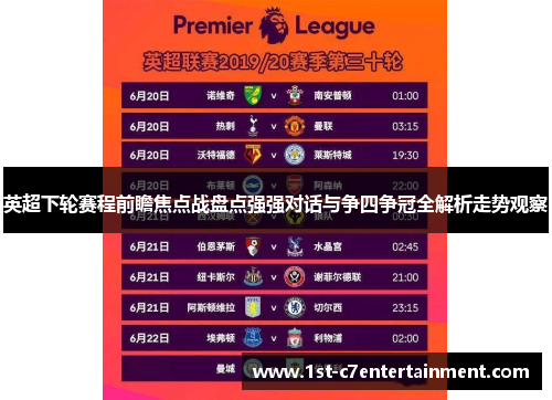 英超下轮赛程前瞻焦点战盘点强强对话与争四争冠全解析走势观察 英超下轮赛程前瞻焦点战盘点强强对话与争四争冠全解析走势观察